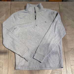 Vineyard Vines Men's Heather Gray Zip-Up Sweater